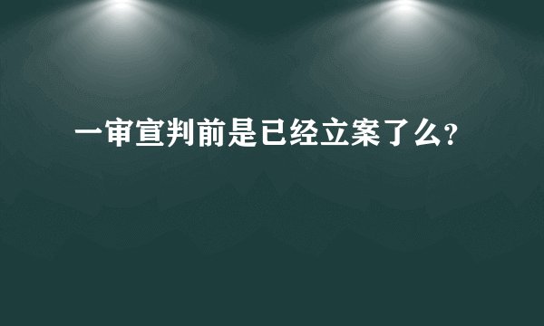 一审宣判前是已经立案了么？