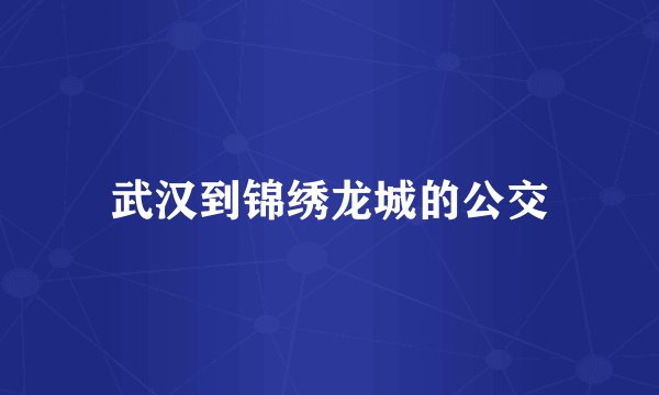武汉到锦绣龙城的公交
