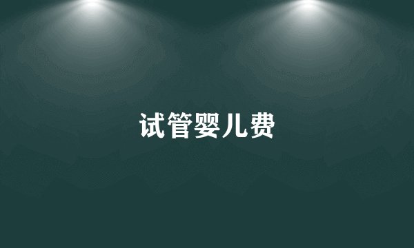 试管婴儿费