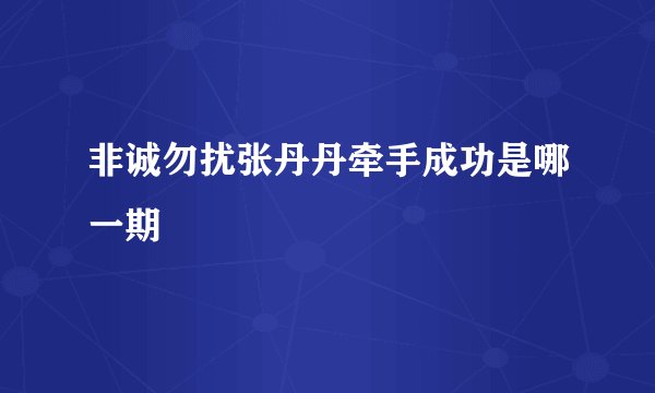 非诚勿扰张丹丹牵手成功是哪一期