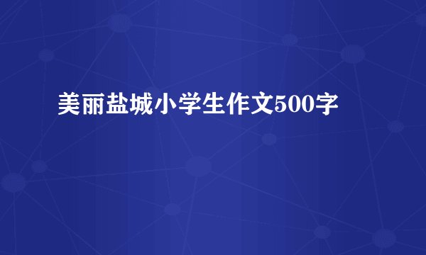 美丽盐城小学生作文500字
