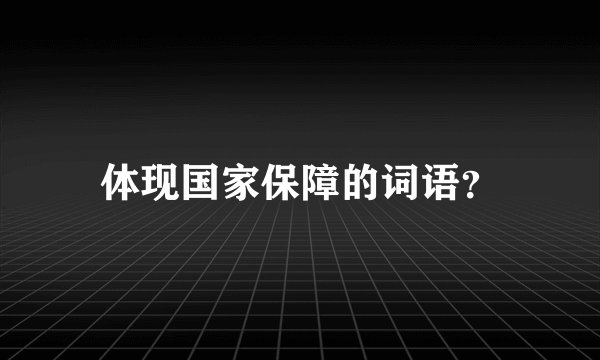 体现国家保障的词语？