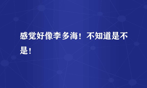 感觉好像李多海！不知道是不是！