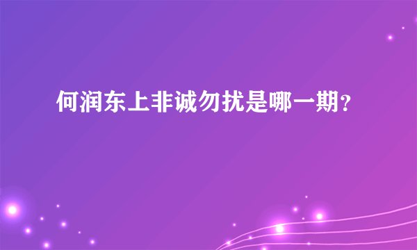 何润东上非诚勿扰是哪一期？
