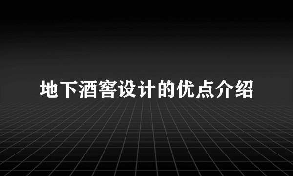 地下酒窖设计的优点介绍