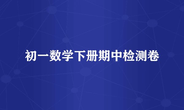 初一数学下册期中检测卷