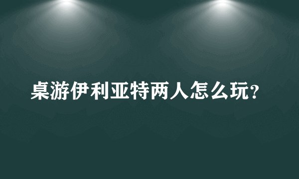 桌游伊利亚特两人怎么玩?