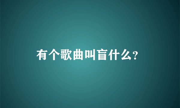 有个歌曲叫盲什么？