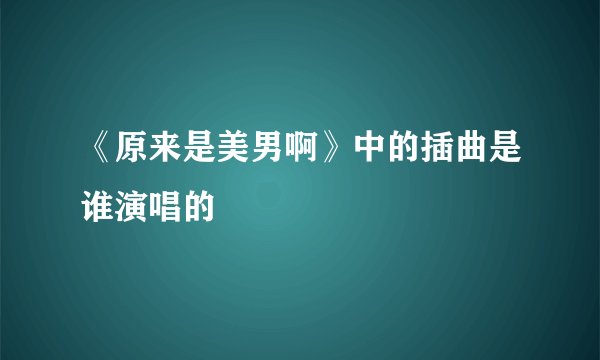 《原来是美男啊》中的插曲是谁演唱的
