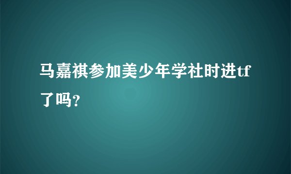 马嘉祺参加美少年学社时进tf了吗？