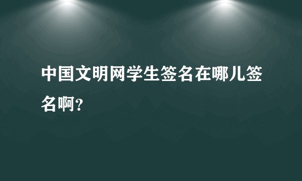中国文明网学生签名在哪儿签名啊？