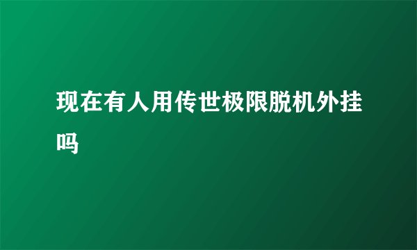 现在有人用传世极限脱机外挂吗