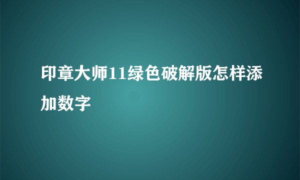 印章大师11绿色破解版怎样添加数字