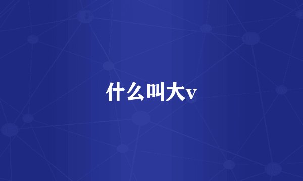 什么叫大v