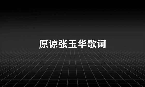 原谅张玉华歌词