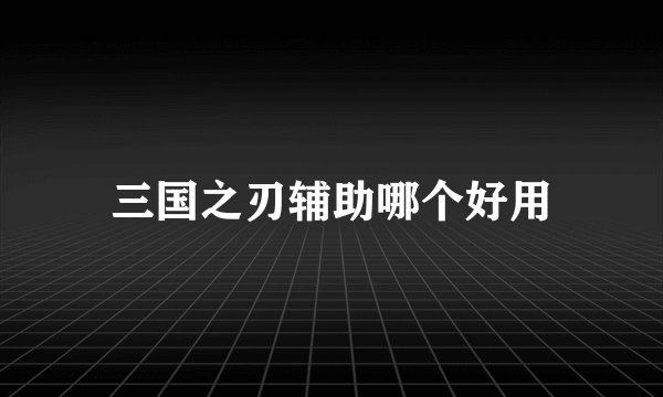 三国之刃辅助哪个好用