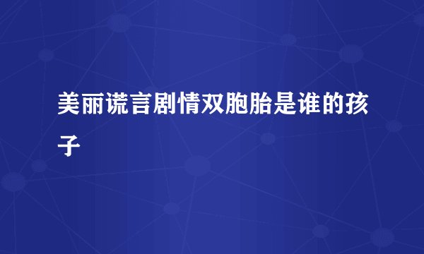 美丽谎言剧情双胞胎是谁的孩子