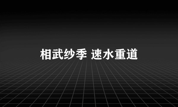 相武纱季 速水重道