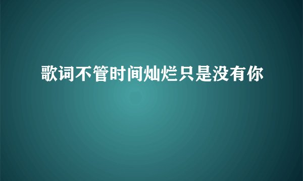 歌词不管时间灿烂只是没有你