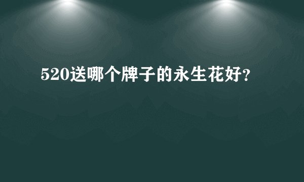 520送哪个牌子的永生花好？