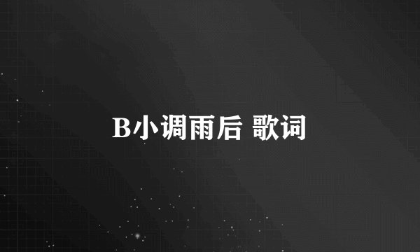 B小调雨后 歌词