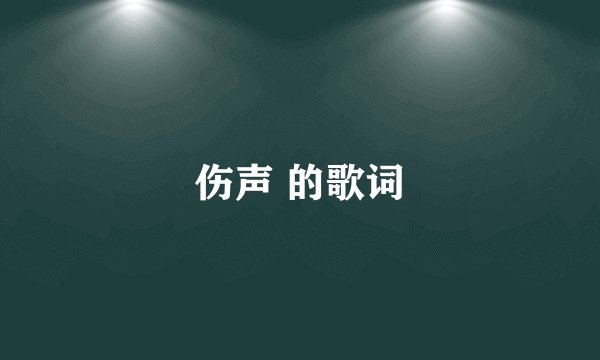伤声 的歌词