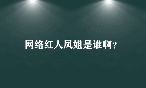 网络红人凤姐是谁啊？