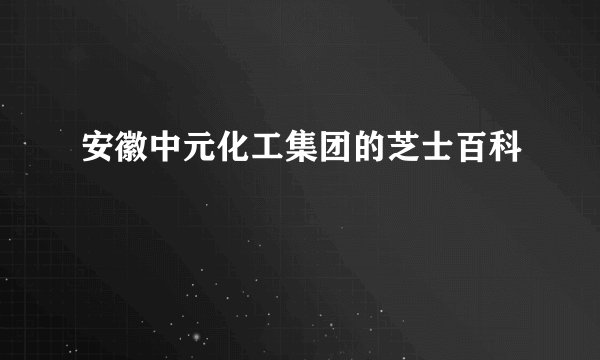 安徽中元化工集团的芝士百科