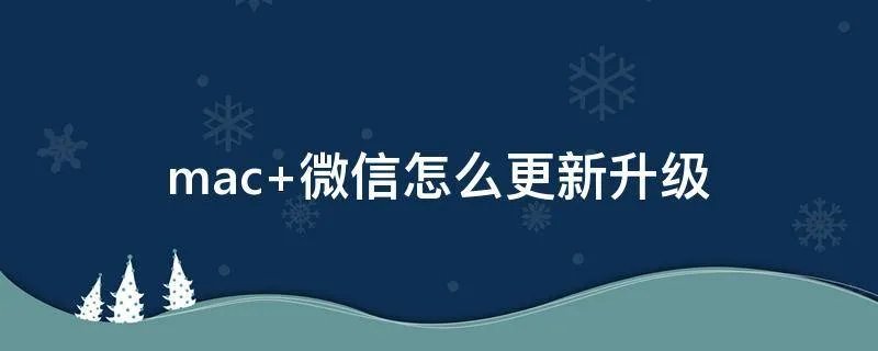 mac 微信怎么更新升级