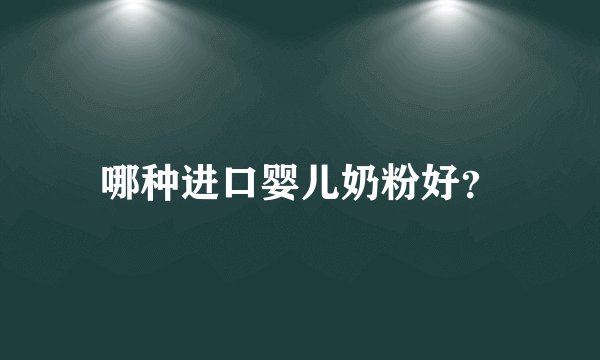 哪种进口婴儿奶粉好？