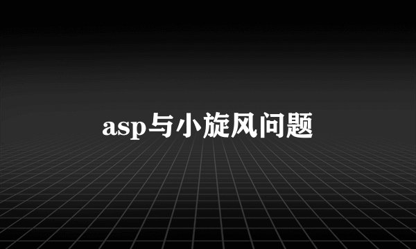 asp与小旋风问题
