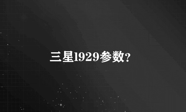 三星l929参数？