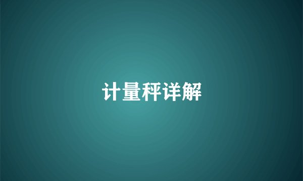 计量秤详解