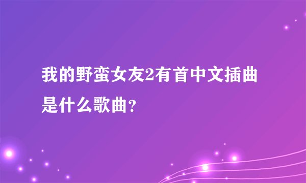 我的野蛮女友2有首中文插曲是什么歌曲？