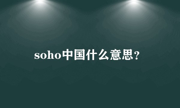 soho中国什么意思?