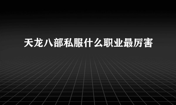 天龙八部私服什么职业最厉害