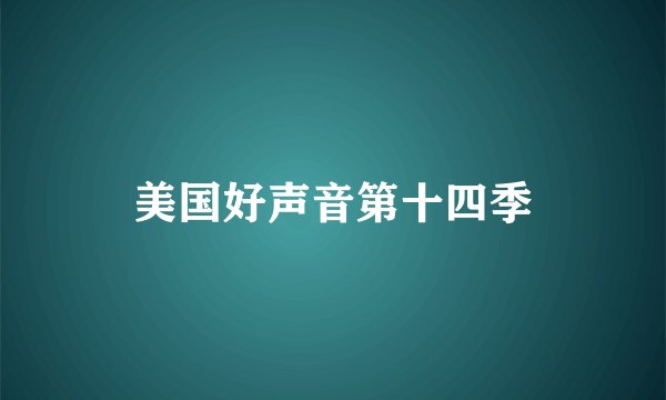 美国好声音第十四季