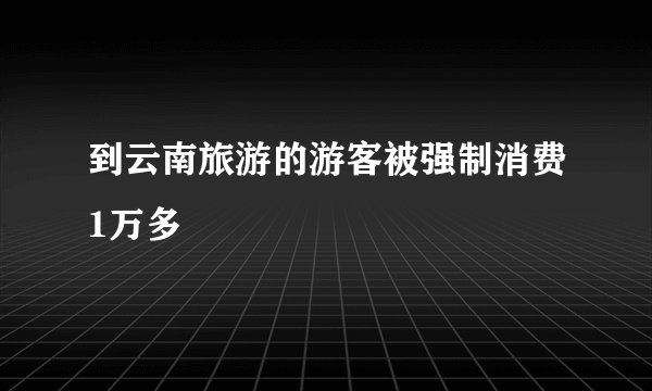 到云南旅游的游客被强制消费1万多