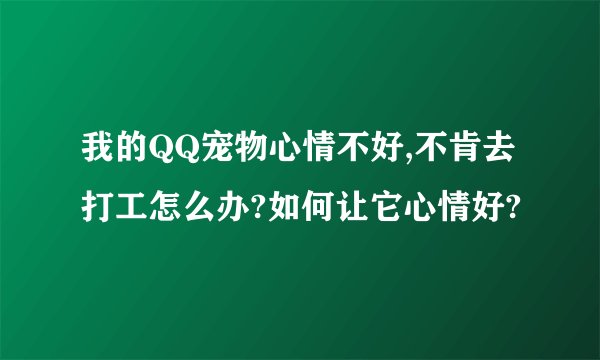 我的QQ宠物心情不好,不肯去打工怎么办?如何让它心情好?