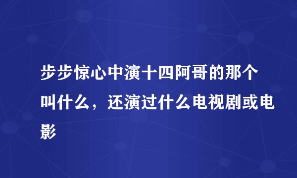 步步惊心中演十四阿哥的那个叫什么，还演过什么电视剧或电影
