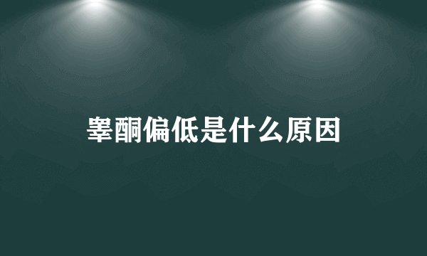 睾酮偏低是什么原因