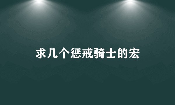 求几个惩戒骑士的宏