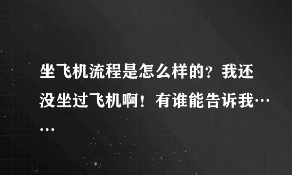 坐飞机流程是怎么样的？我还没坐过飞机啊！有谁能告诉我……