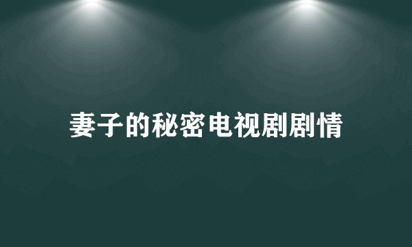 妻子的秘密电视剧剧情