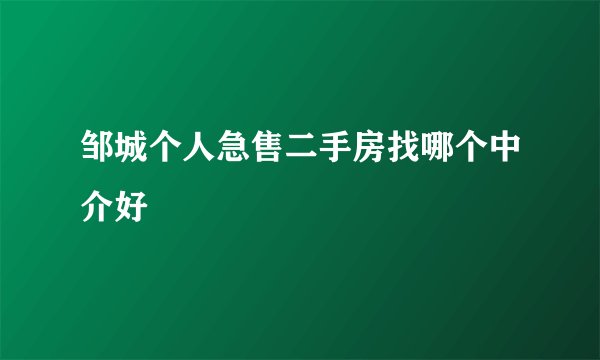 邹城个人急售二手房找哪个中介好