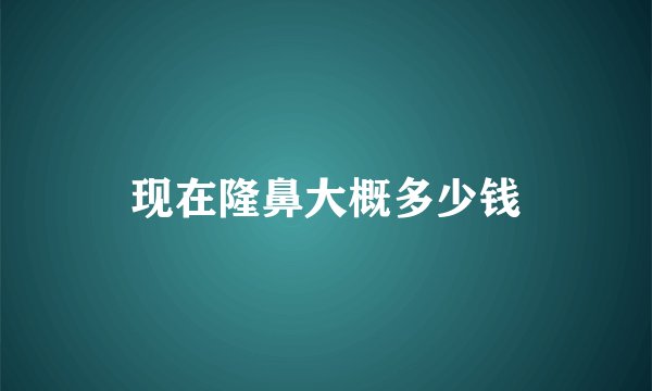 现在隆鼻大概多少钱