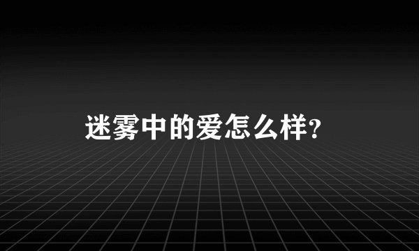 迷雾中的爱怎么样?
