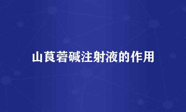 山茛菪碱注射液的作用