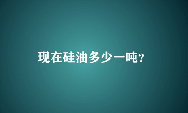 现在硅油多少一吨？