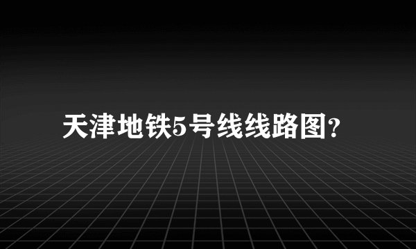 天津地铁5号线线路图？